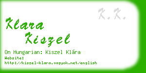 klara kiszel business card
